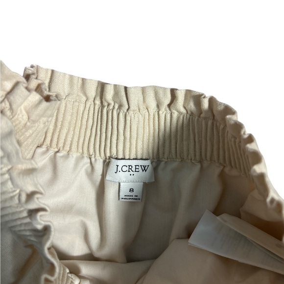 J.Crew Linen Blend Mini Skirt Beige Size 8 Pull-On Elastic Waist Casual - Picture 5 of 5